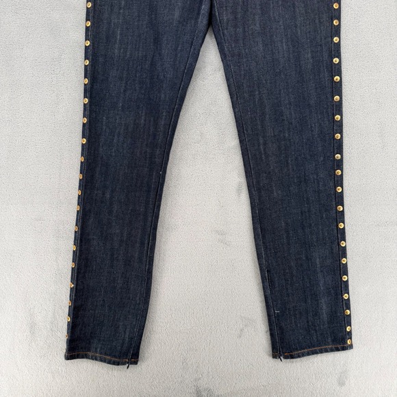 Vintage Dolce & Gabbana Women's Dark Wash Denim Jeans Gold Studded  Sz 26 - Picture 7 of 16